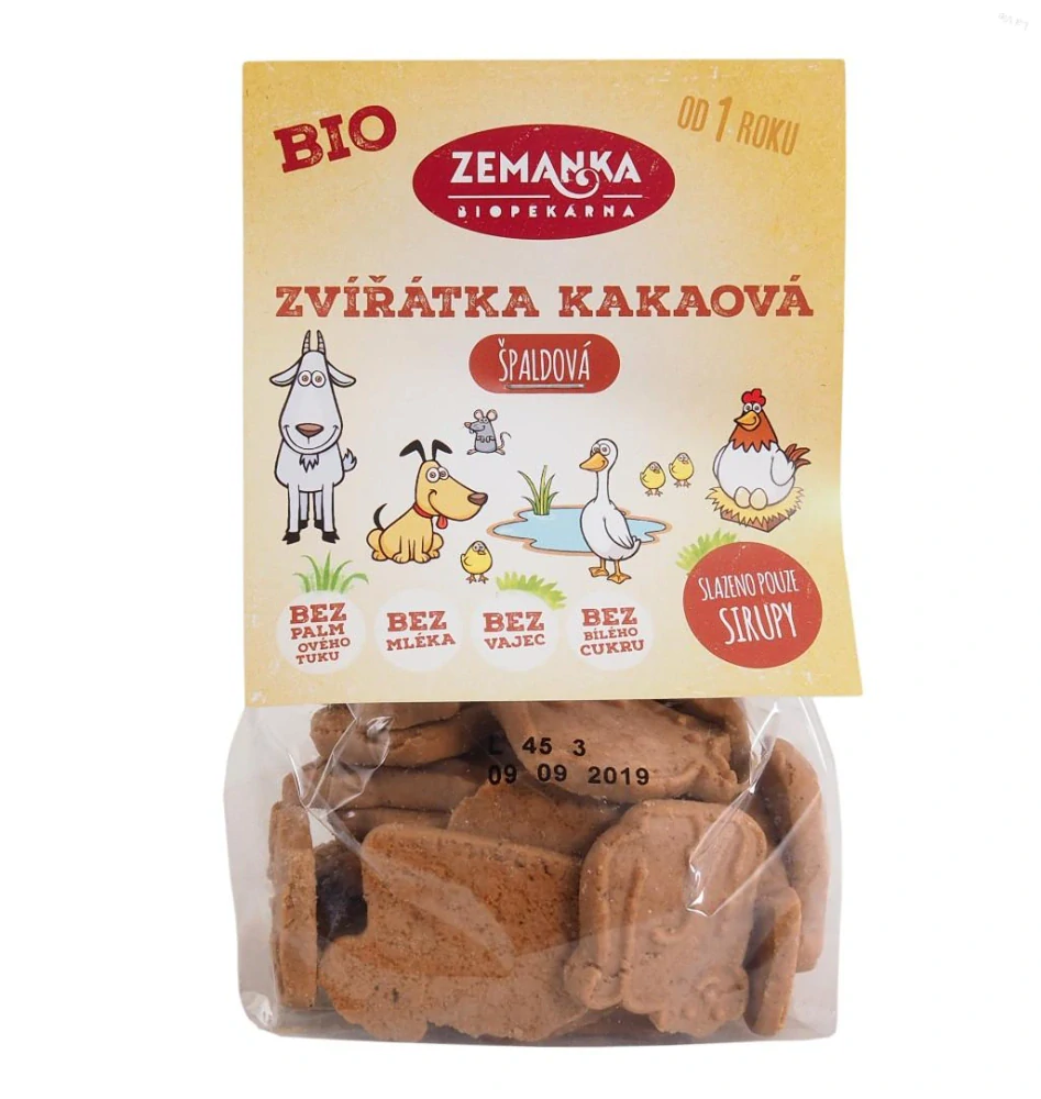 Špaldové zvieratká kakaové bio Biopekárna Zemanka 100g