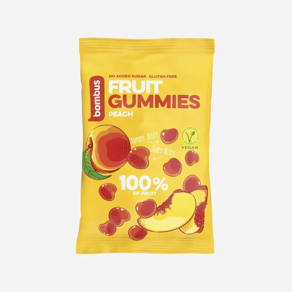 Bombus Fruit energy gummies broskyňa, 35 g