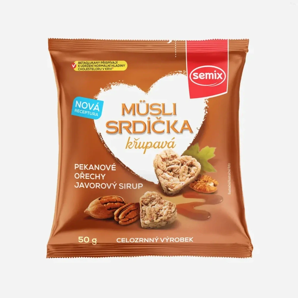 SEMIX Müsli srdiečka s pekanovými orechmi a javorovým sirupom 50 g
