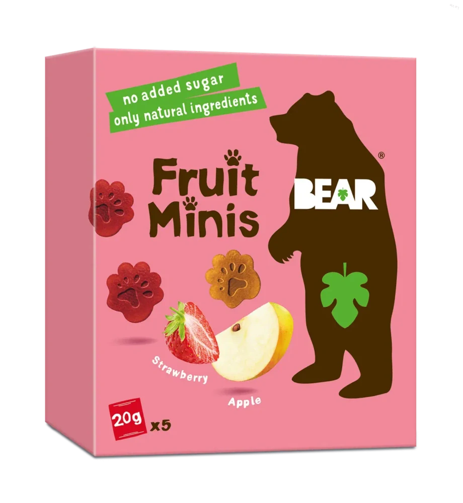 YOYO BEAR Fruit Minis jahoda a jablko, 100 g