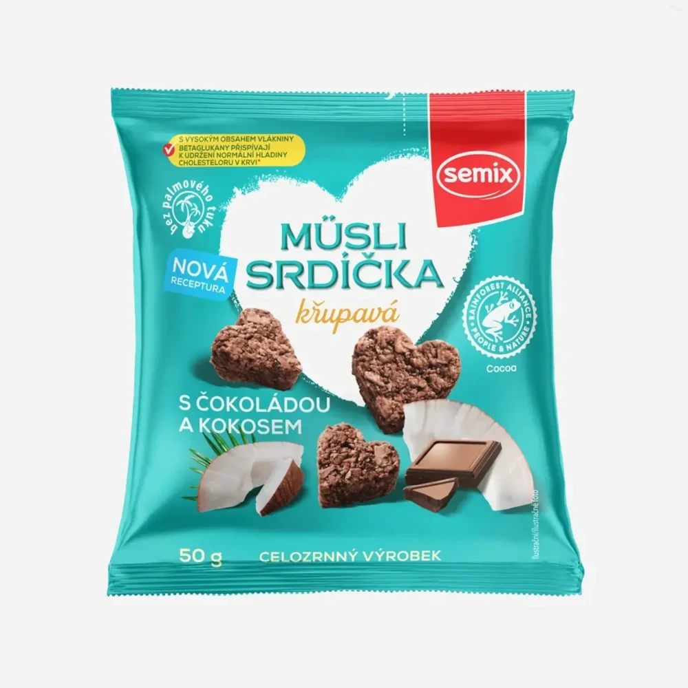 SEMIX Müsli srdiečka s čokoládou a kokosom 50 g