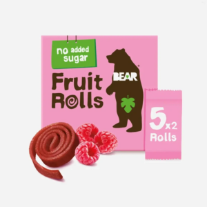 YOYO BEAR Fruit Rolls malina ovocné rolované plátky 5x20 g, 100 g