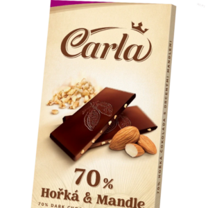 Horká čokoláda 70% s praženými mandľami 80 g