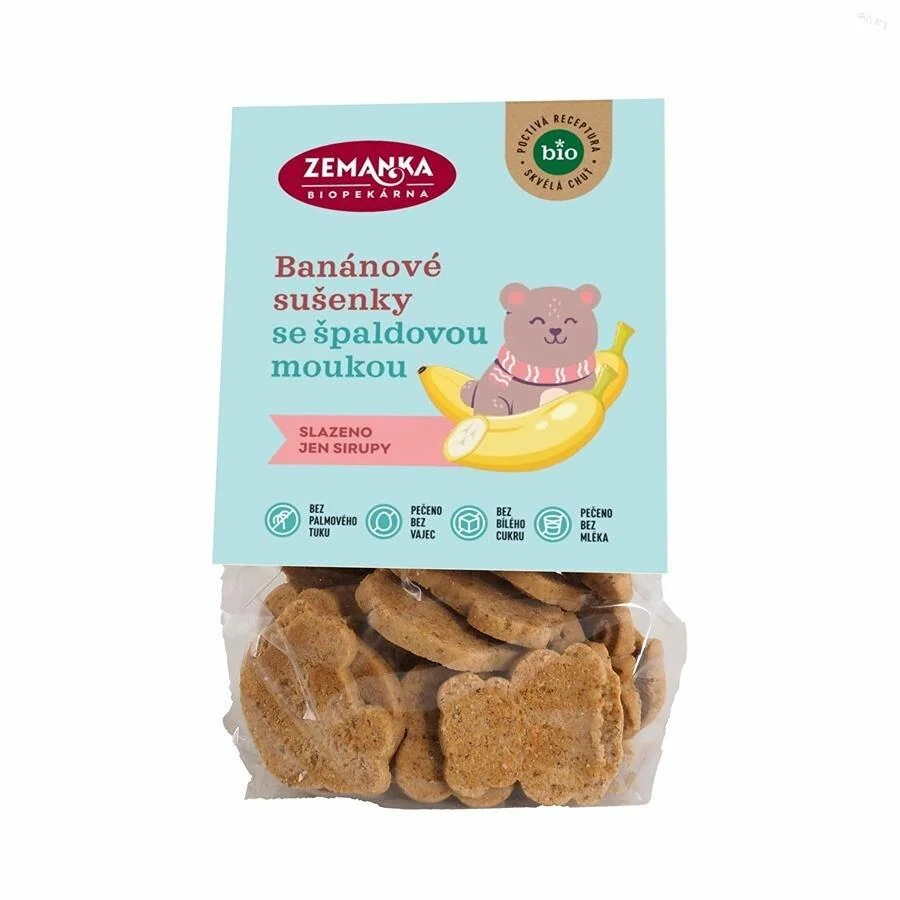 Banánové sušienky so špaldovou múkou Biopekárna Zemanka bio 100g