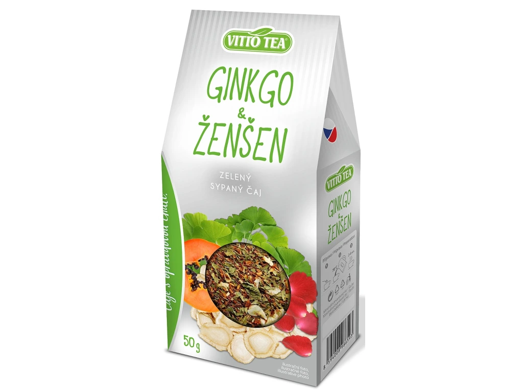 VITTO TEA GREEN Ginko a ženšen 50g